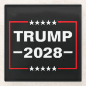 Donald Trump 2028 Präsident Glasuntersetzer (Vorderseite)