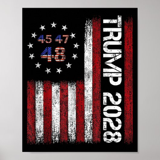 Donald Trump 2028 Trump 45 47 48. Poster (Vorne)