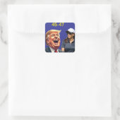 Donald Trump 45-47 Kamala harris Quadratischer Aufkleber (Tasche)