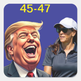 Donald Trump 45-47 Kamala harris Quadratischer Aufkleber