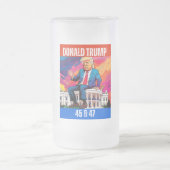 DONALD TRUMP - 45 & 47 MATTGLAS BIERGLAS (Mittel)