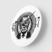 Donald Trump 45/47 Runde Wanduhr (Winkel)