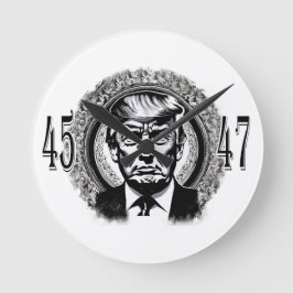 Donald Trump 45/47 Runde Wanduhr