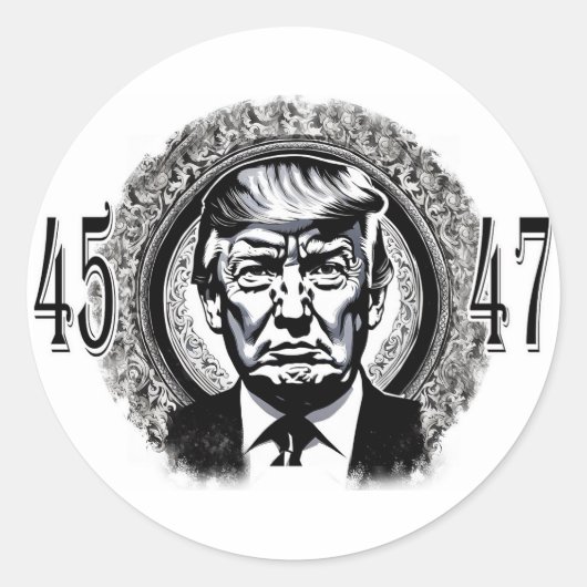 Donald Trump 45/47 Runder Aufkleber (Vorderseite)