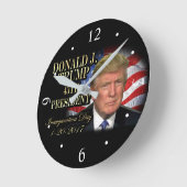 Donald Trump 45. Präsident Einweihung Keepake Runde Wanduhr (Winkel)