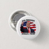 DONALD TRUMP 45. PRÄSIDENT ROUND BUTTON (Vorne & Hinten)