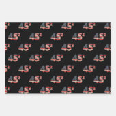 Donald Trump 45 Squared American Flag Patriotic Geschenkpapier Set (Vorderseite 2)
