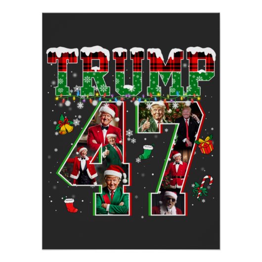 Donald Trump 47. Präsident 2024 Weihnachten Weihna Poster (Vorderseite)