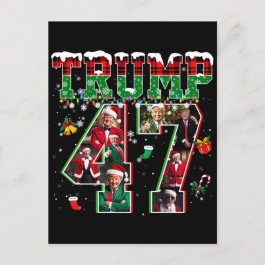 Donald Trump 47. Präsident 2024 Weihnachten Weihna Postkarte (Vorderseite)