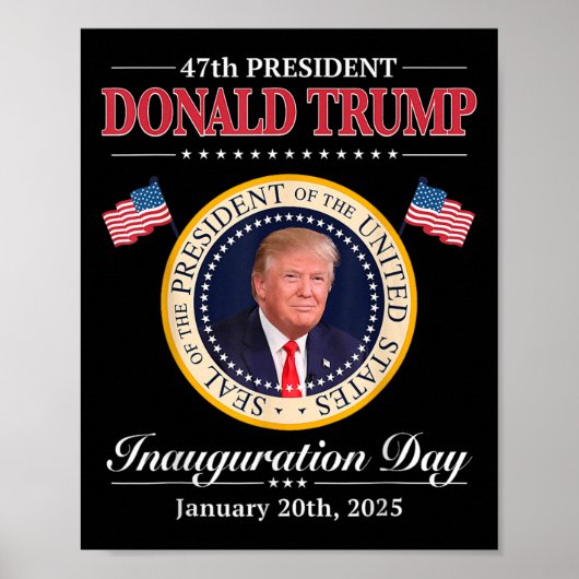 Donald Trump 47. Präsident Einweihung 2025 Unterst Poster (Vorne)