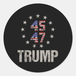 Donald Trump 47 US-Präsident 2024 Shirt Trump 47 Runder Aufkleber