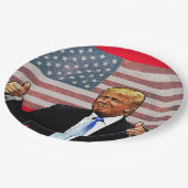 DONALD TRUMP 4TH OF JULI PARTY PAPER PLATES PAPPTELLER (Schrägansicht)