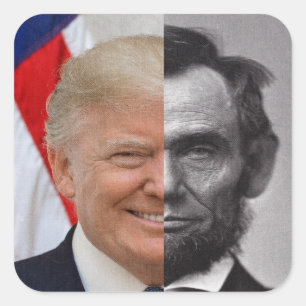 Donald Trump Abraham Lincoln Quadratischer Aufkleber