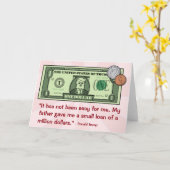 Donald Trump als Dollarschein Karte (Gelbe Blume)