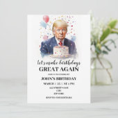 Donald Trump als Geburtstagseinladung Einladung (Stehend Vorderseite)