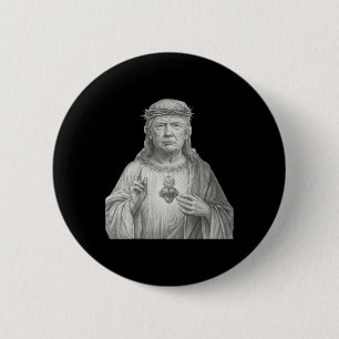 Donald Trump als Jesus - Glaube und Patriotismus f Button