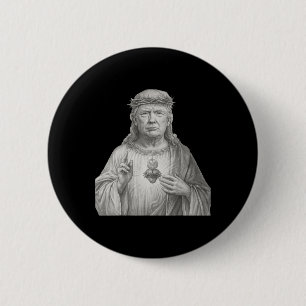 Donald Trump als Jesus - Glaube und Patriotismus f Button