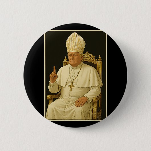 Donald Trump als Papst Vatikan Meme 1 Button (Vorderseite)