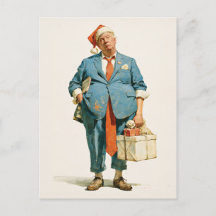 Donald Trump als Weihnachtsmann – Weihnachtssatire Postkarte