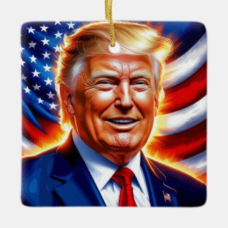 Donald Trump American Flag Weihnachtsschmuck