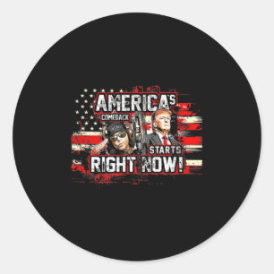 Donald Trump Americas Comeback 2024 Runder Aufkleber