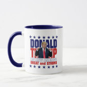 Donald Trump - AMERIKA GROSS und STARK MACHEND Tasse (Links)