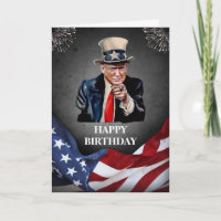 DONALD TRUMP AMERIKAN FLAG BIRTHDAY CARD