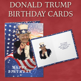 DONALD TRUMP AMERIKAN FLAG BIRTHDAY CARD KARTE
