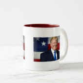 Donald Trump - Amerikanische Flagge - 11oz Zweifarbige Tasse (VorderseiteRechts)