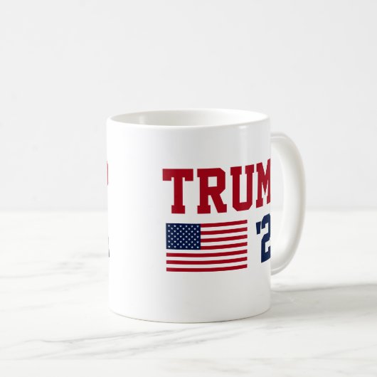 Donald Trump - Amerikanische Flagge 2024 Kaffeetasse (VorderseiteRechts)