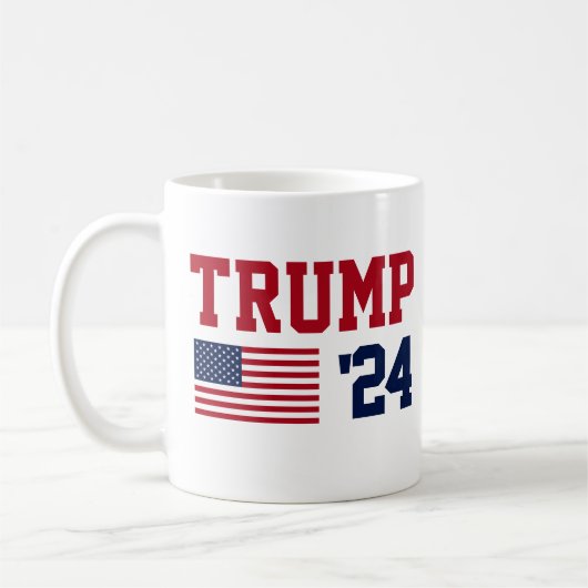 Donald Trump - Amerikanische Flagge 2024 Kaffeetasse (Links)