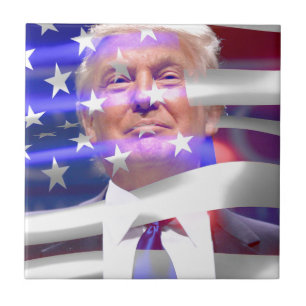 Donald Trump Amerikanische Flagge Fliese