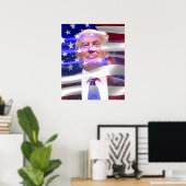 Donald Trump Amerikanische Flagge Poster (Heimbüro)