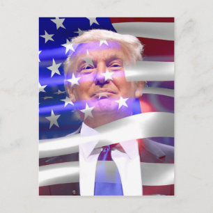 donald trump amerikanische Flagge Postkarte
