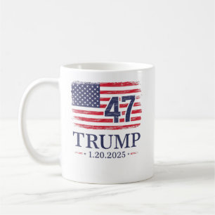 Donald Trump Amtseinführungstag 2025 47. USA-Flagg Kaffeetasse
