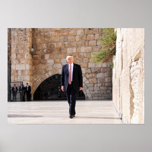 Donald Trump an der israelischen Western-Mauer Poster (Vorne)