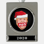 DONALD TRUMP Angry Christmas Banner-Ornament Silber (Vorderseite)