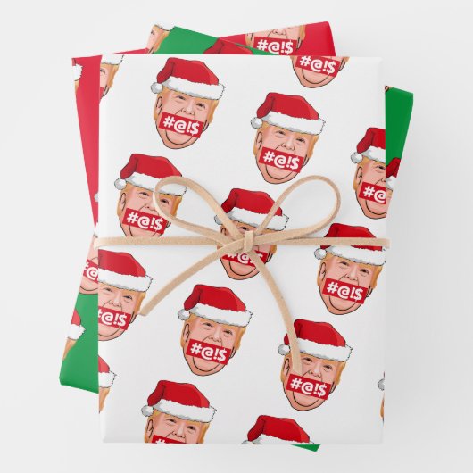 DONALD TRUMP Angry Christmas Geschenkpapier Set (Beispiel)
