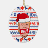 DONALD TRUMP Angry Christmas Keramik Ornament (Rechts)