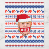 DONALD TRUMP Angry Christmas Weinetikett (Einzelnes Label)