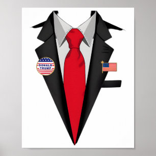 Donald Trump Anzug und Krawatte Halloween-Kostüm Poster