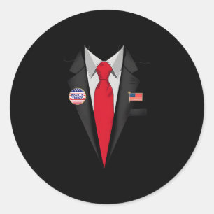 Donald Trump Anzug und Krawatte Halloween Kostüm  Runder Aufkleber