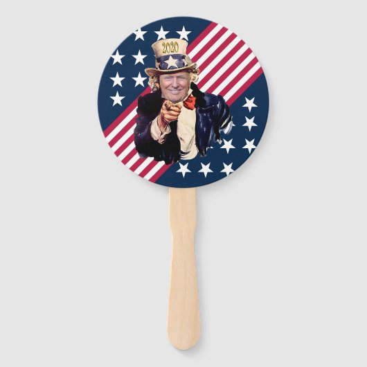 Donald Trump As Uncle Sam ~ Stars & Stripes ~ 2020 Fächer (Rückseite)