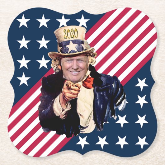 Donald Trump As Uncle Sam ~ Stars & Stripes ~ 2020 Untersetzer (Vorderseite)
