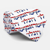 Donald Trump auf Rot-, weißen u. Blauenhebräer Krawatte (Gerollt)