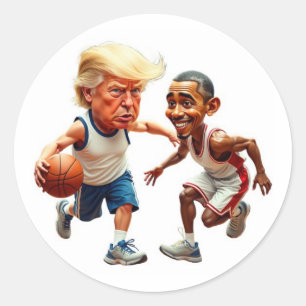 Donald Trump Barack Obama Runder Aufkleber