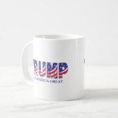 Donald Trump Behielt Amerika große Geschenkuhr Kaffeetasse (Vorderseite Links)