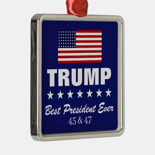 DONALD TRUMP BEST PRESIDENT EVER CHRISTMAS ORNAMENT AUS METALL (Rechts)
