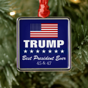 DONALD TRUMP BESTER PRÄSIDENT ALLE ZEIT WEIHNACHTE ORNAMENT AUS METALL
