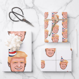 DONALD TRUMP BIRTHDAY GESCHENKPAPIER SET
